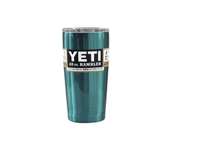 Yeti Coolers 20 Ounceoz 20 oz Custom Rambler Tumbler Cup Mug with Exclusive Spill Resistant Lid Shimmer Teal Green